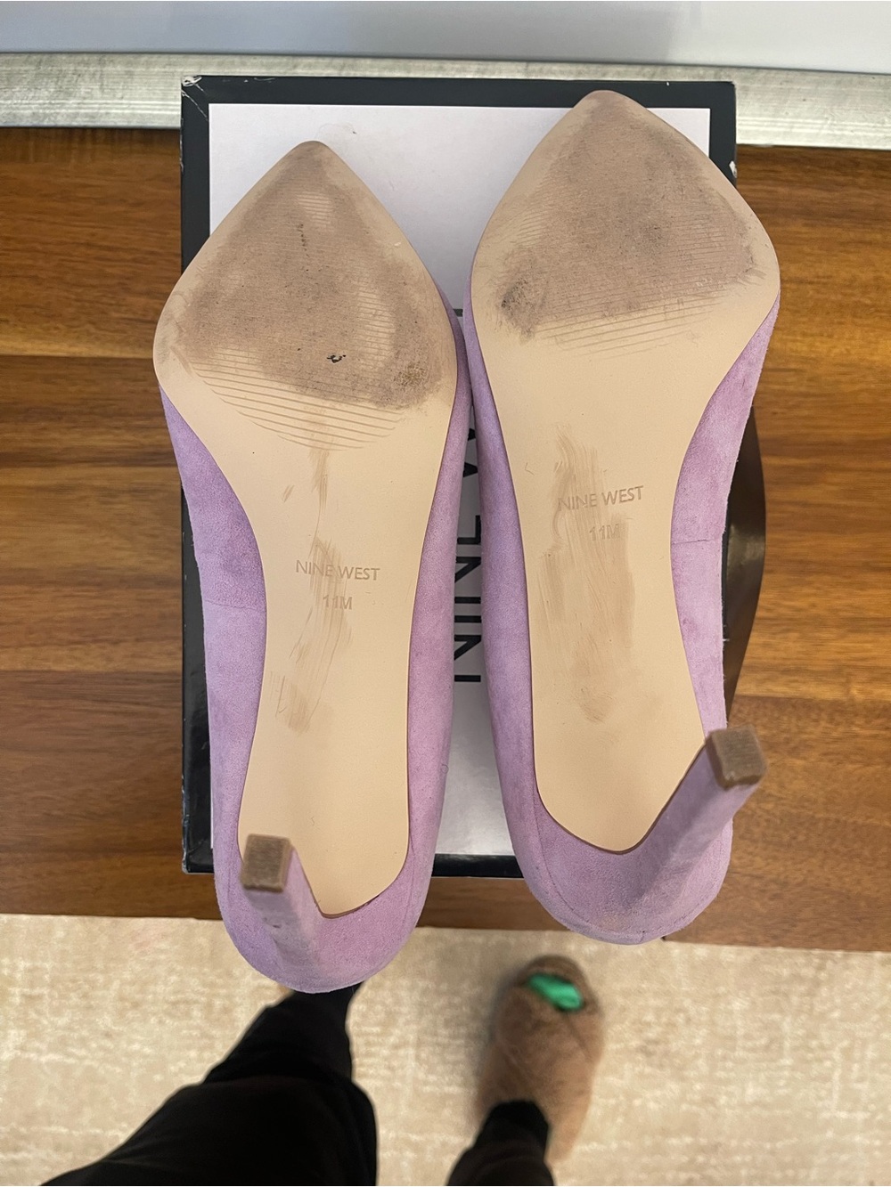 Nine West Dusty Lilac Suede Pointed-Toe Stiletto Heels - Picture 3 of 4